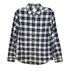 American Eagle Shirt Classic Fit Plaid Button Front 100% Cotton Blue Size Small